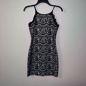 WINDSOR Black Lace Tank Cocktail Party Dress Small